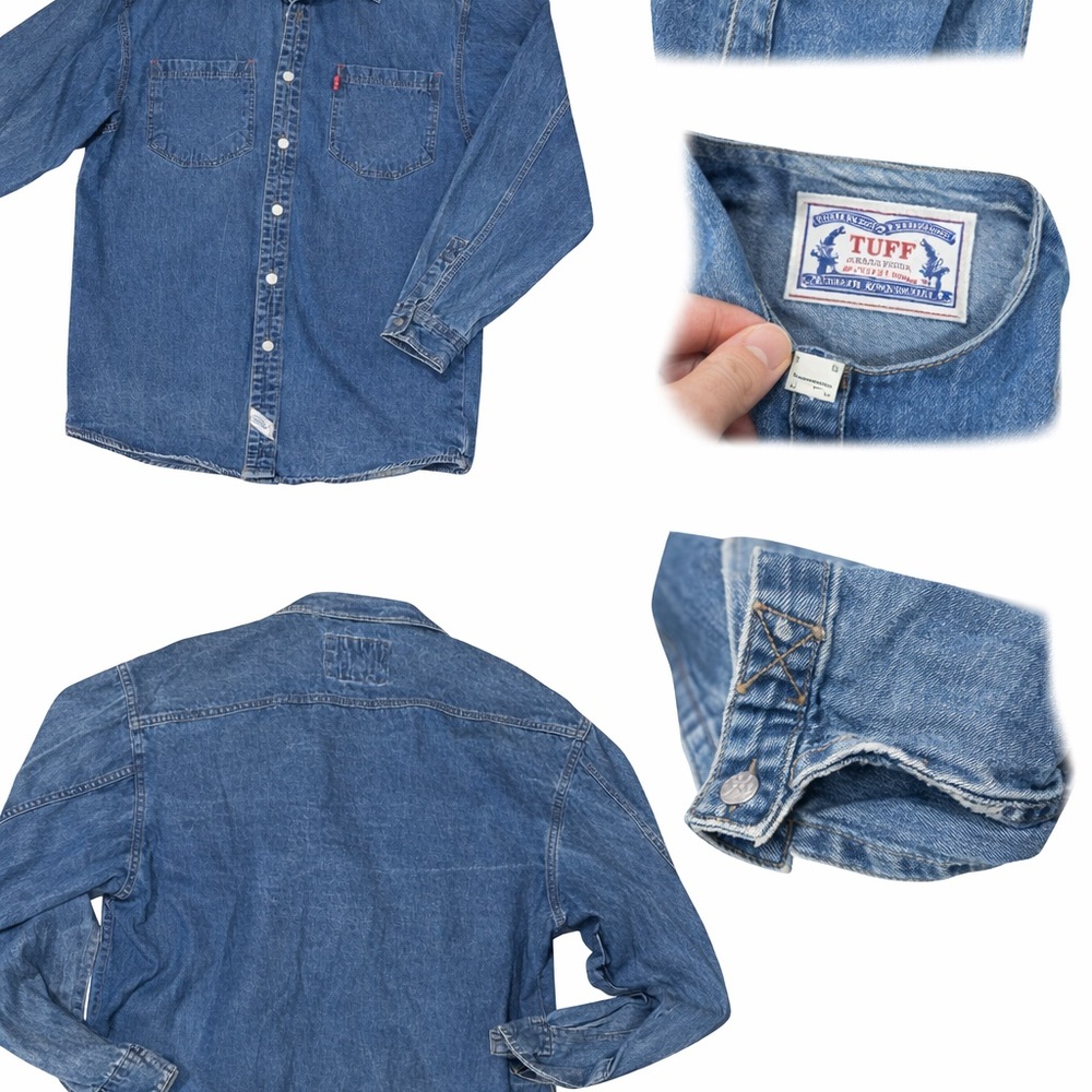TUFF Denim Button-Up Work Shirt – Men’s Size‎ Large (L)